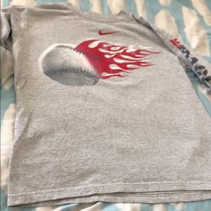 Nike Baseball theme grey long sleeve shirt
